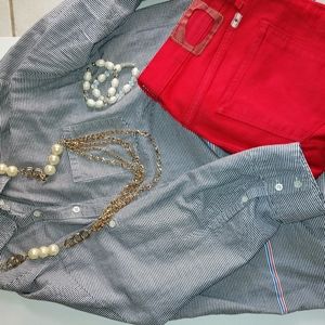 SOLD J Crew Collared stripped shirt 3/4 sleeve